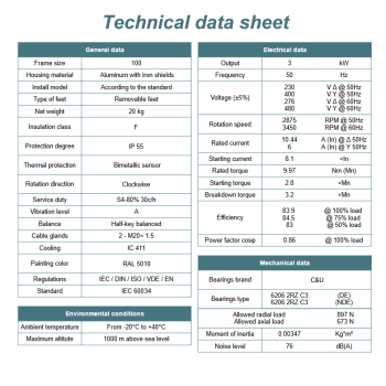 Silnik elektryczny 3kW 2800 obr/min. 100 B3